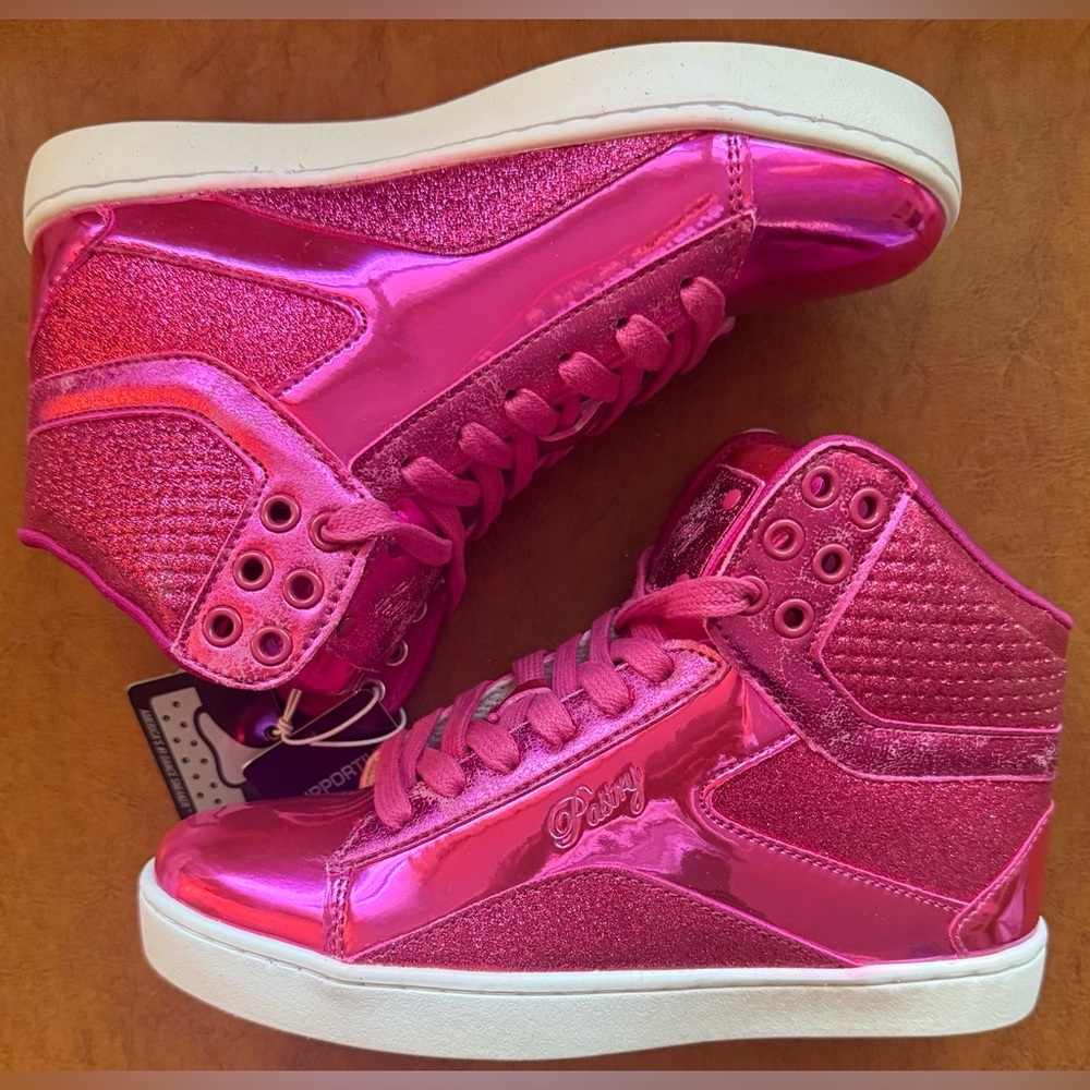 Pastry Glam Pop Tart Glitter Hi-Top Dance Sneakers Fuchsia Women’s 5.5 NIB - Picture 7 of 10